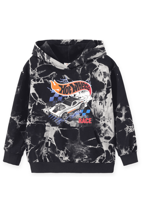 Boys Graphic Tie Dye Cotton Pullover Sweatshirt Hoodie Car Print Hooded Tops Boys Fashion Sizes 5-12Y