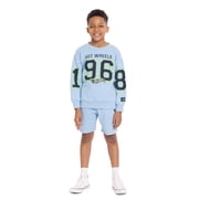 Hot Wheels Boys Long Sleeve Graphic Crewneck Sweatshirt with Matching Short, 2-Piece Set, Sizes 4-12