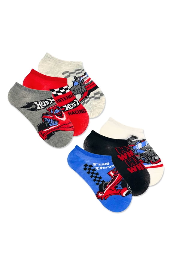 , Boys No-Show Socks, 6-Pack, Sizes S-L