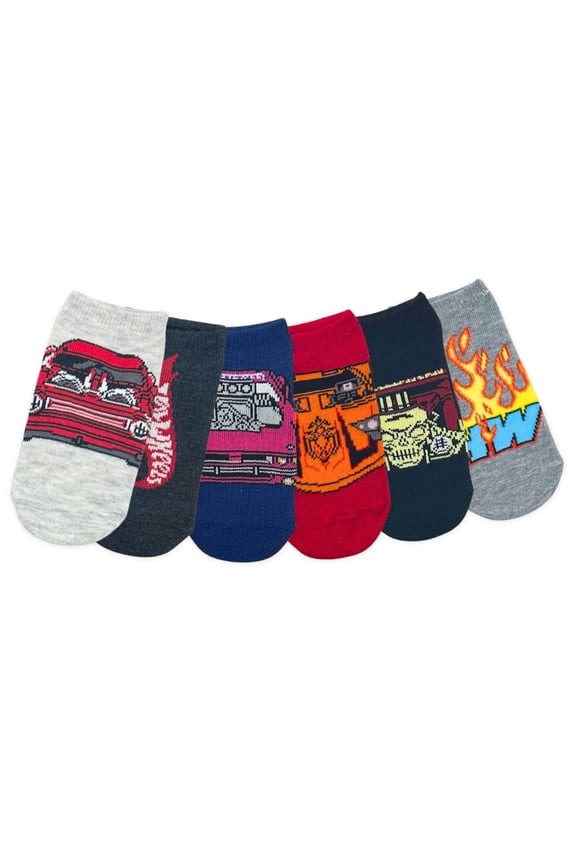 Boys No-Show Socks, 6-Pack, Sizes S/M-M/L