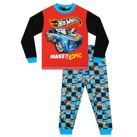 Hot Wheels Boys Race Car Pajamas Multicolor Sizes 4 -10