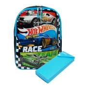 Hot Wheels Boys School Backpack and Pencil Case School 2 Piece Set Blue Cars