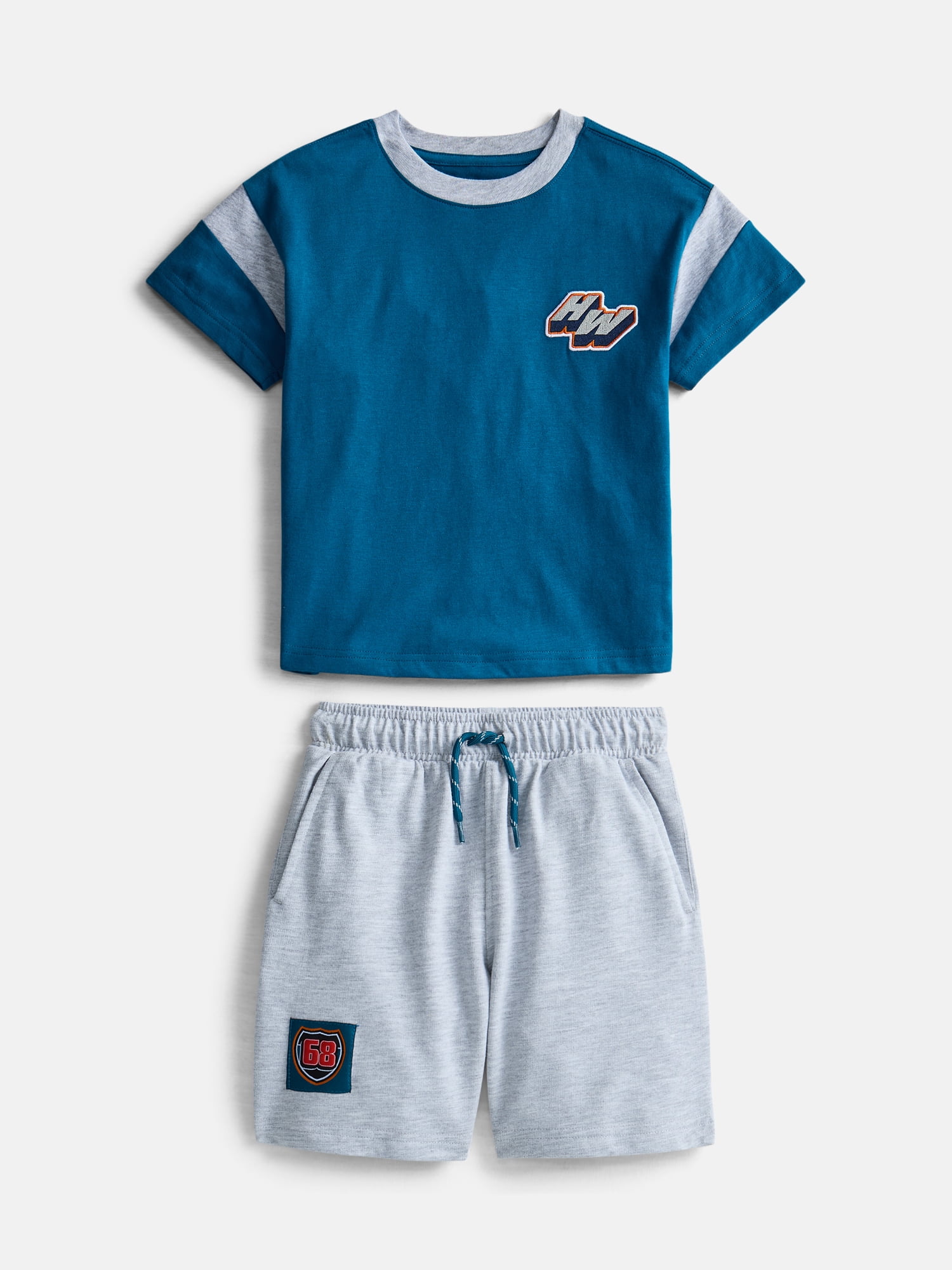 Hot Wheels Boys Graphic Tee with Short Sleeves and Shorts Set, 2 Piece, Sizes 4-16