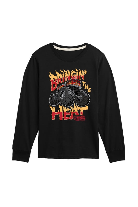 - Bringing The Heat - Youth Boys Long Sleeve Graphic T-Shirt