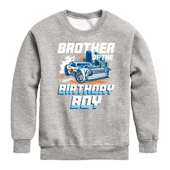 Hot Wheels - Brother Of Birthday Boy - Toddler And Youth Crewneck Fleece Sweatshirt