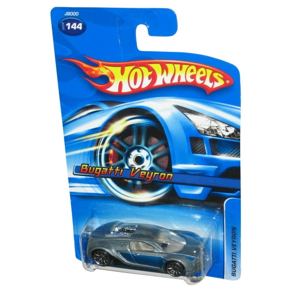 Hot Wheels Bugatti Veyron (2005) Mattel Blue & Silver Car #144
