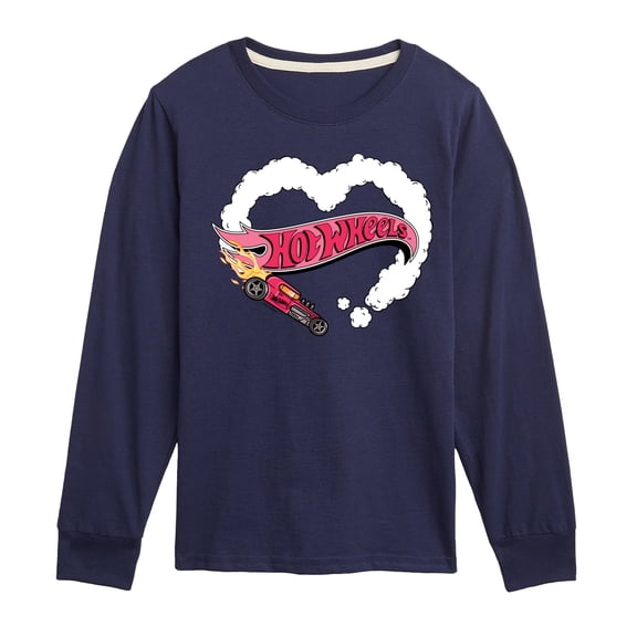 Hot Wheels - Burnout Heart - Toddler & Youth Long Sleeve Graphic T-Shirt