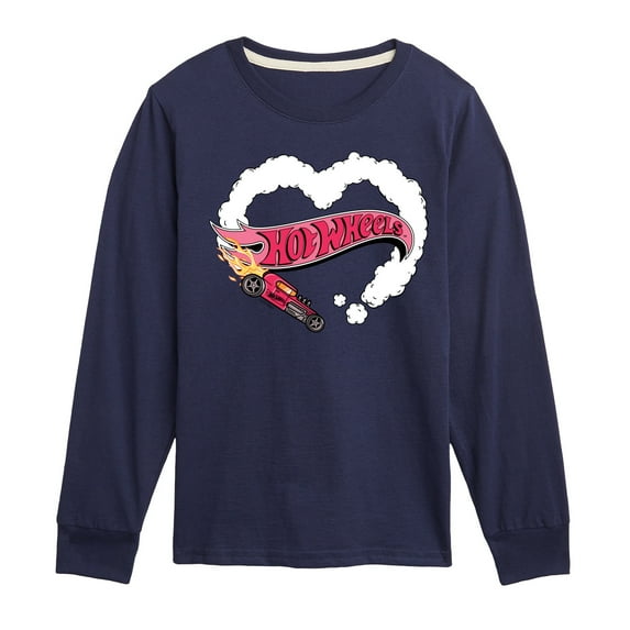 Hot Wheels - Burnout Heart - Toddler & Youth Long Sleeve Graphic T-Shirt