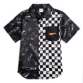 thumbnail image 1 of Hot Wheels Little Boys' Racing Button Down Shirt Black Checkerboard, 1 of 6
