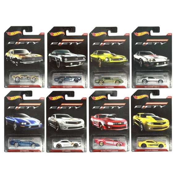 Hot Wheels Camaro Fifty 1967-2017 Diecast Car Set of 8