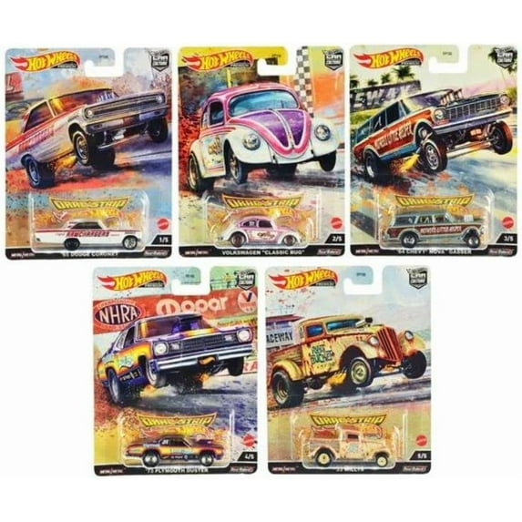 Hot Wheels Car Culture 2022 Dragstrip Demons Complete Set of 5 Diecast Vehicles FPY86-957R