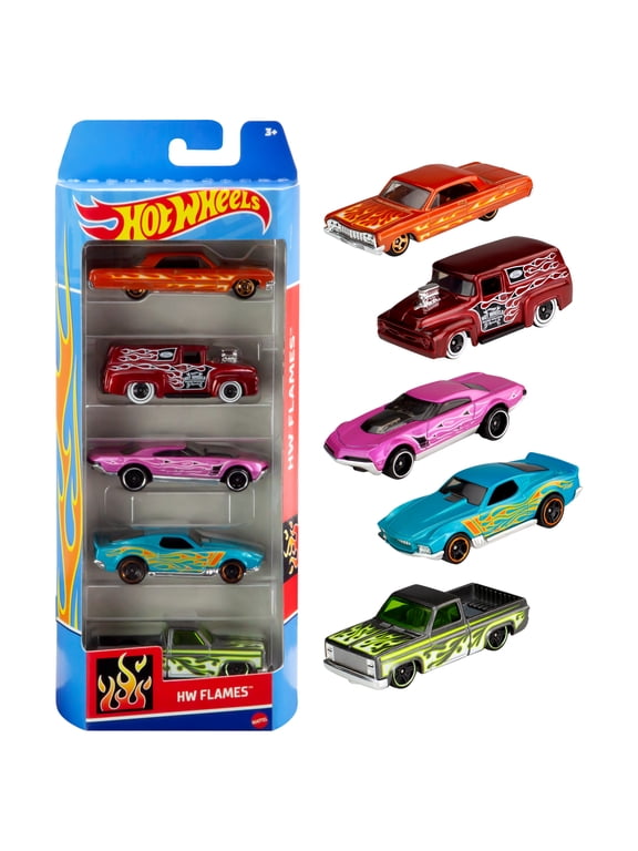 Cars, 5-Pack of Die-Cast Toy Cars or Trucks in 1:64 Scale (Styles & Colors May Vary, Items May Not Be Pictured)