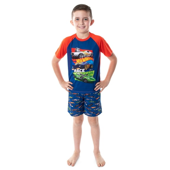 Hot Wheels Cars Boy's Pajamas Race Team Shirt and Shorts Pajama Set
