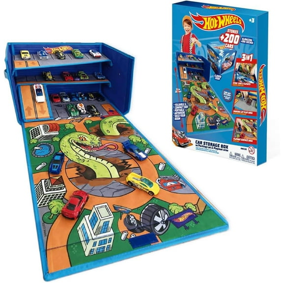 Hot Wheels Cars Case Garage Box Playmat Car Toys Storage Box