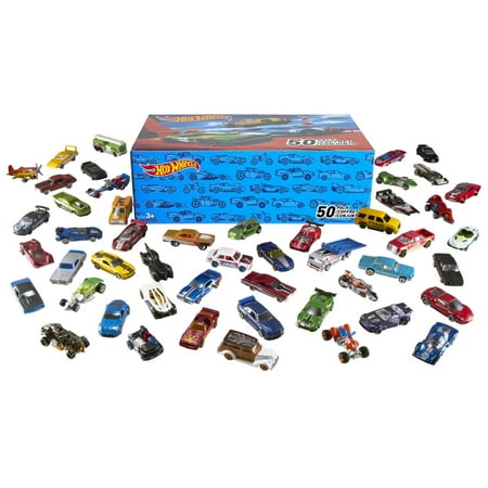 Hot Wheels 50-Car Pack Of 1:64 Scale Vehicles For Kids & Collectors (Styles May Vary)