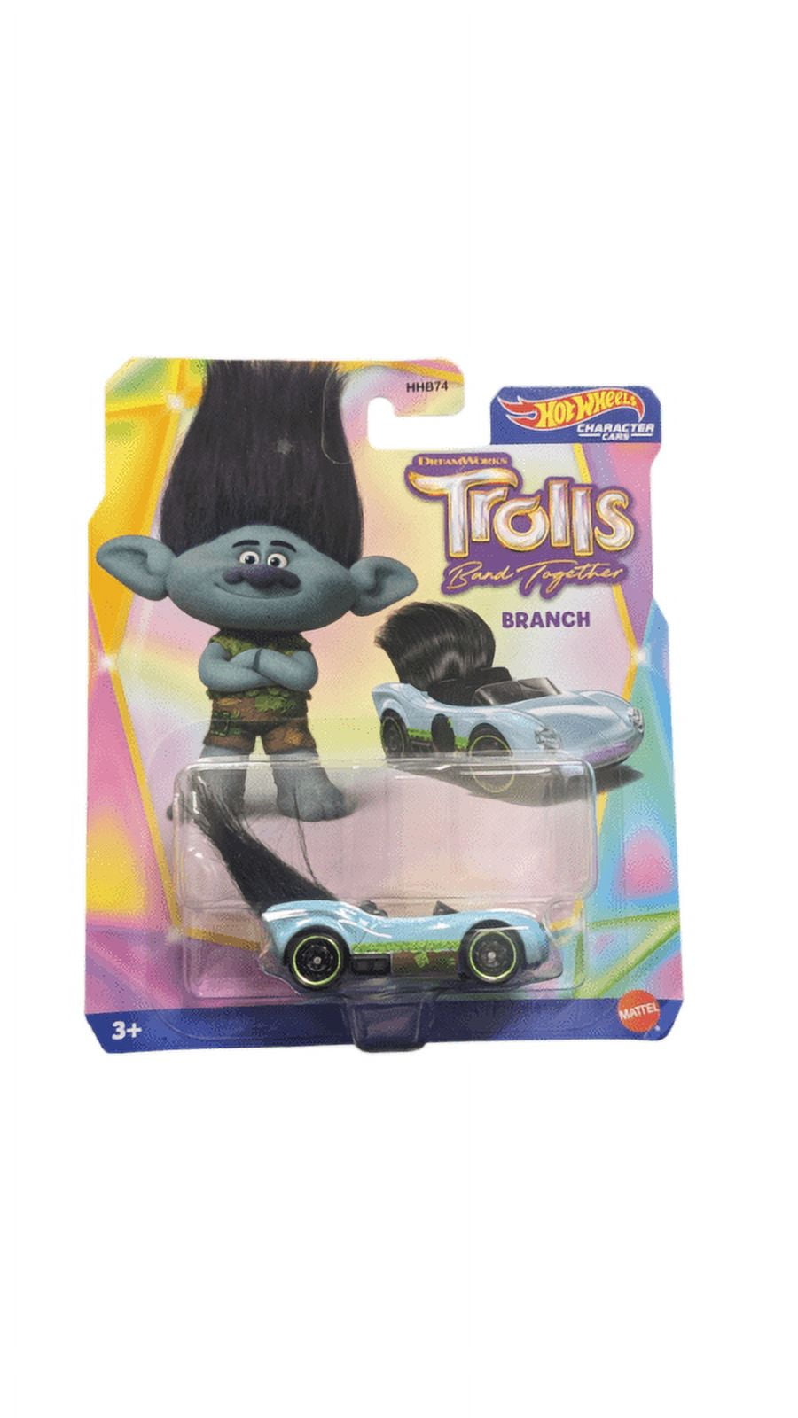 Hot Wheels Character Car DreamWorks Trolls Branch 1:64 scale - Walmart.com