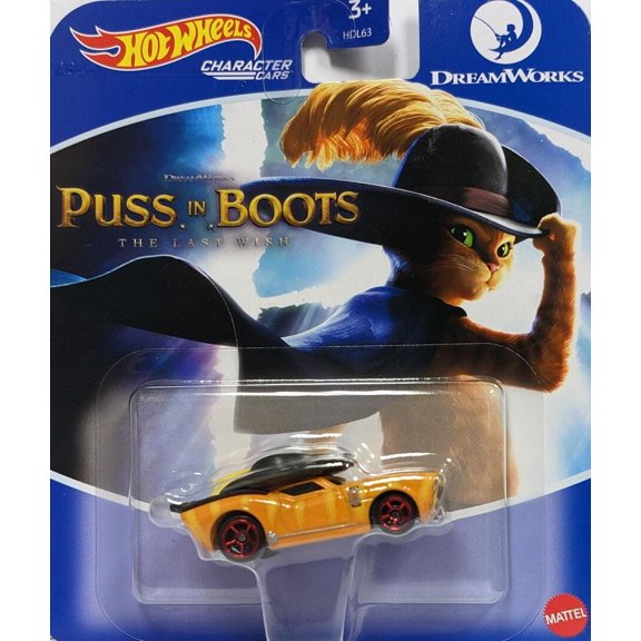 Hot Wheels Character Car Puss in Boots 1:64 scale Dream Works / Mattel