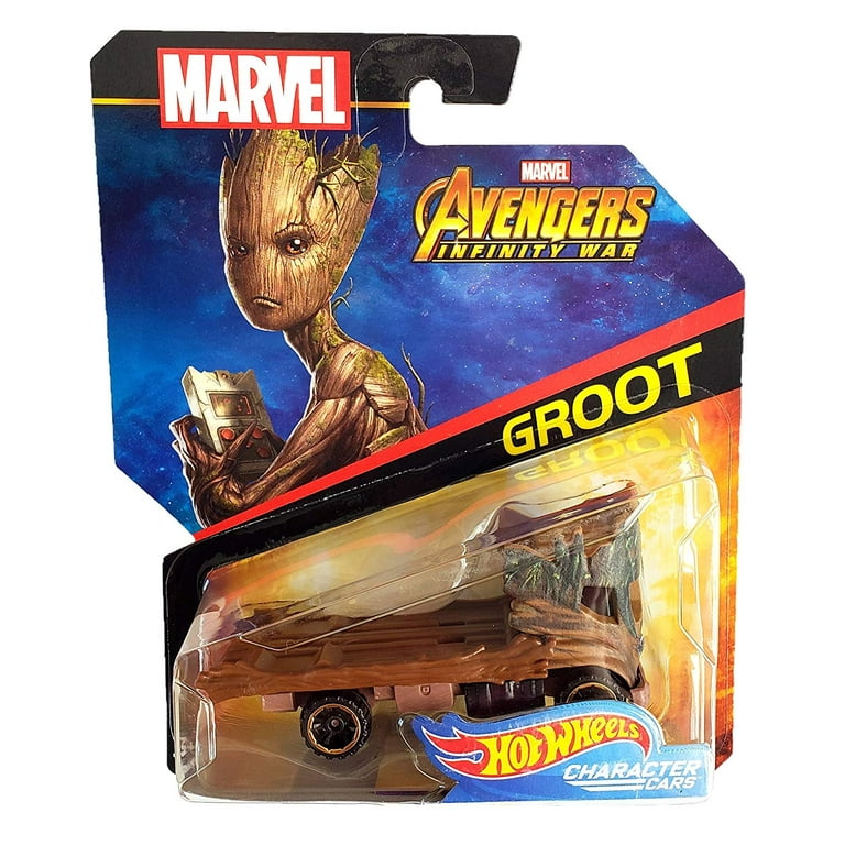 Hot Wheels Character Cars 2018 Marvel Avengers Infinity War Groot Vintage Burgundy Metallic