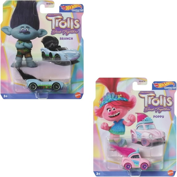 Hot Wheels DreamWorks Trolls Band Together Poppy & Branch Vehicles
