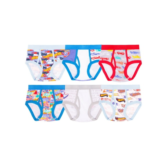 Hot Wheels Character Toddler Boy Briefs, 6 Pack Sizes 2T-4T