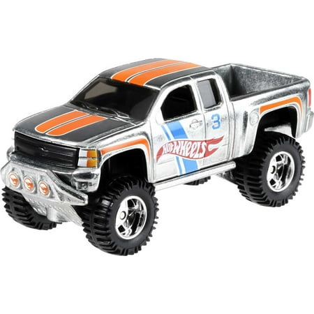 Hot Wheels Chevy Silverado, 1:64 Scale Die-Cast Toy Car, Collectible Vehicle with Authentic Decos