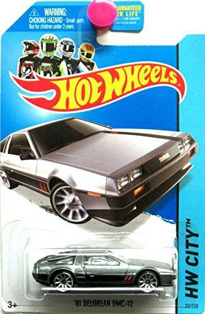 Hot Wheels City 2014 Speed Team '81 DeLorean Grey with Black & Red Stripes On Sides & Hood