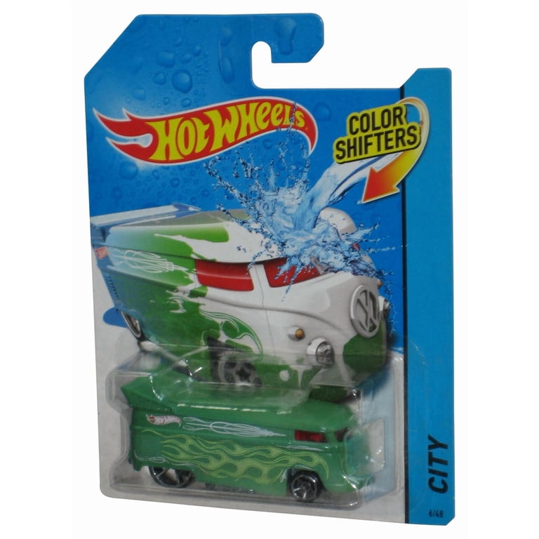 Hot Wheels City Color Shifters (2013) Green VW Drag Bus Toy Van 6