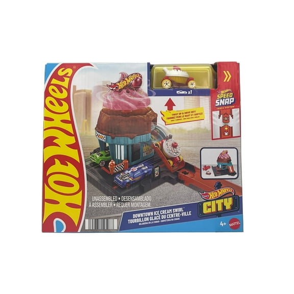 Hot Wheels City Downtown Ice Cream Swirl Playset