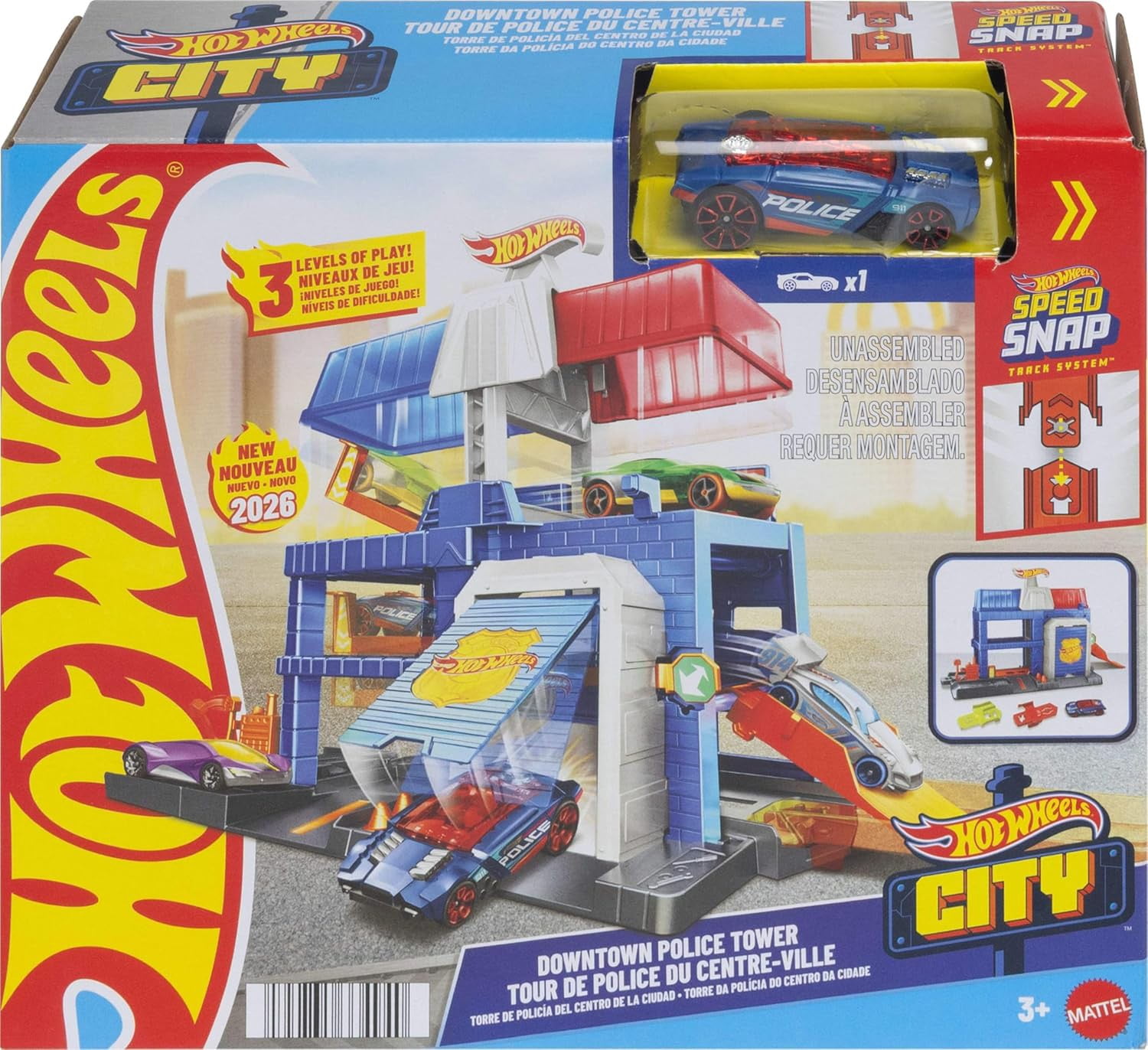 Hot Wheels City Downtown Police Tower Playset