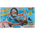 thumbnail image 1 of Hot Wheels City Hyper-Boost Tire Shop Motorized Track Set with Car, 1 of 1