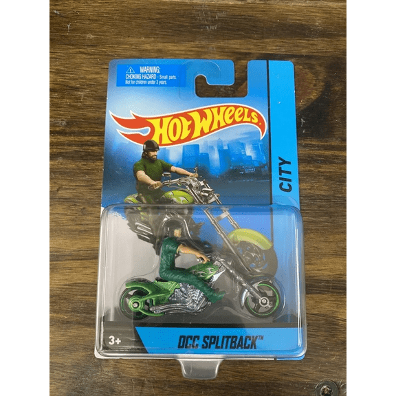 Hot Wheels City OCC Splitback Motorcycle With Rider 2013