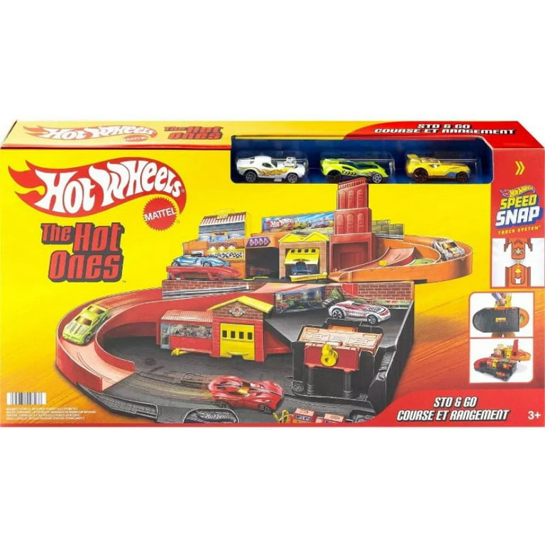 Hot Wheels The Hot Ones Sto & Go Diecast Car Track Set - Walmart.com