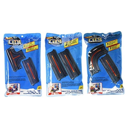 Hot Wheels City Track Pack Accessory - Includes Straight, Intersection, Curved 3 Packs