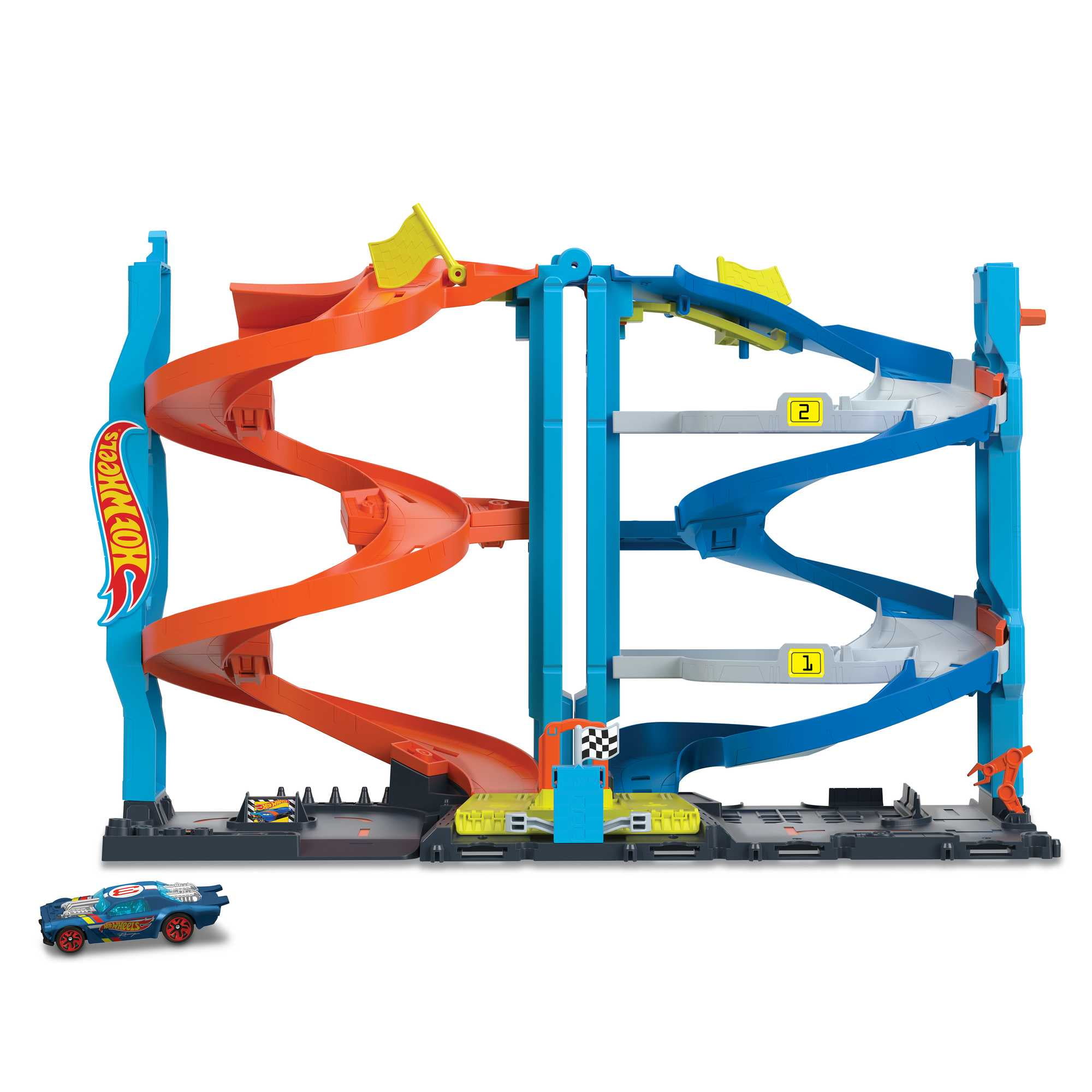 Hot Wheels City Transforming Race Tower Playset, Track Set with 1 Toy Car 