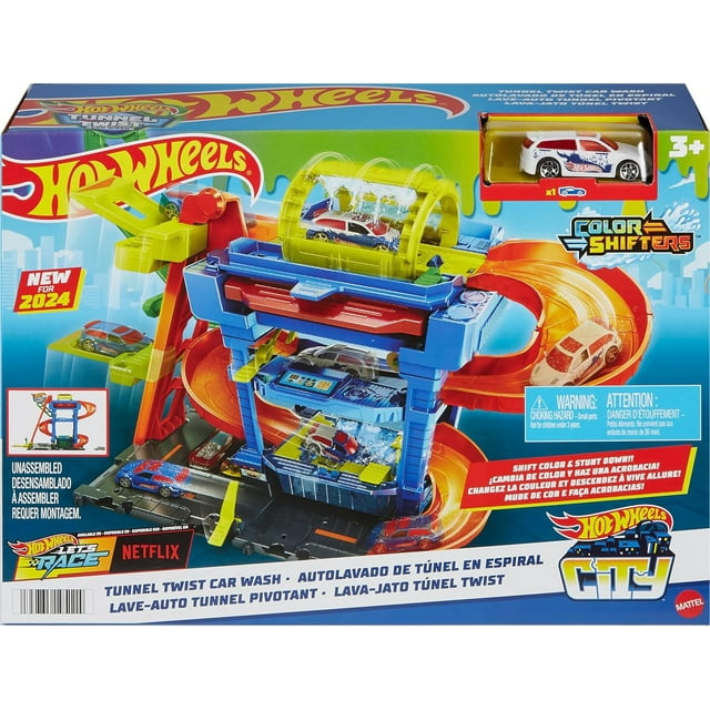 Mattel - Hot Wheels City Tunnel Twist Car Wash & Color Shifters Vehicle ...