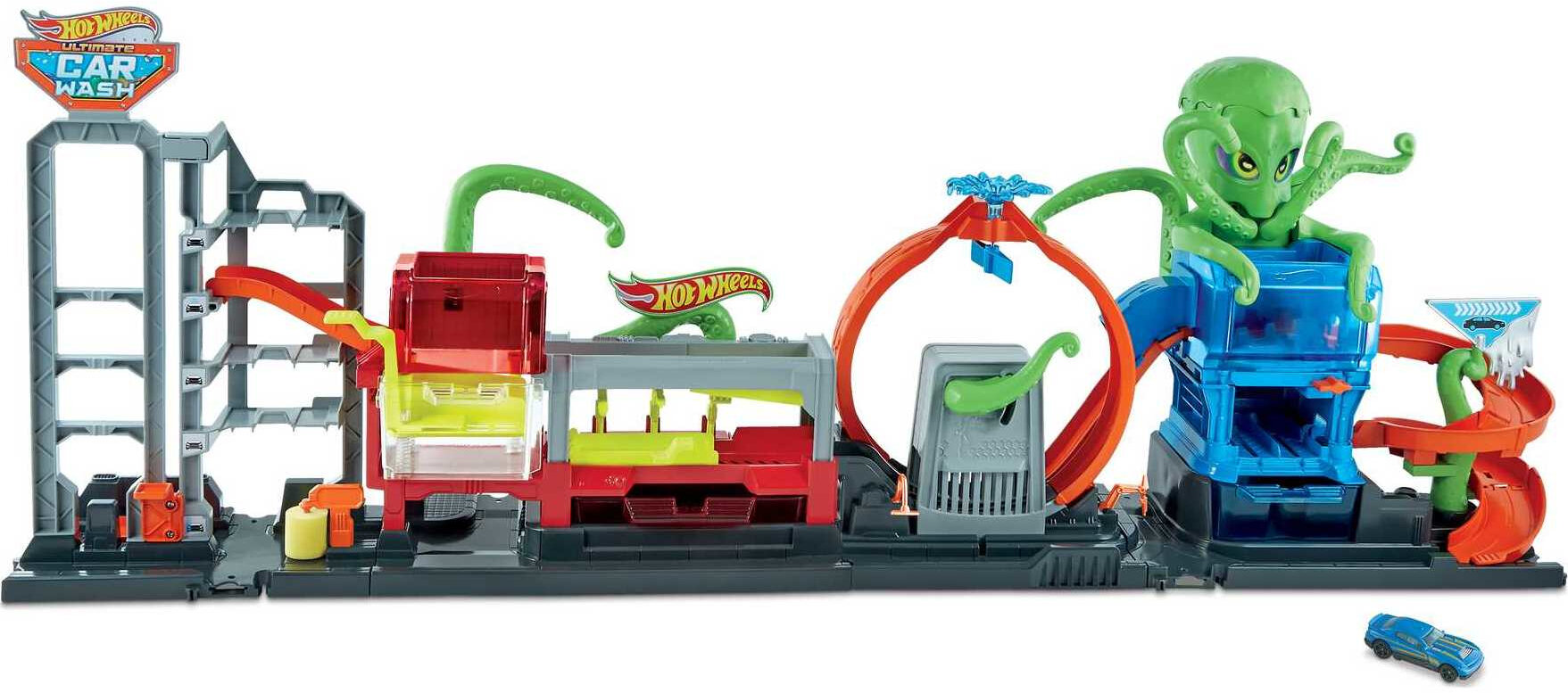 Hot Wheels City Ultimate Octo Car Wash Playset & 1 Color Reveal Toy Car in 1:64 Scale - image 1 of 7