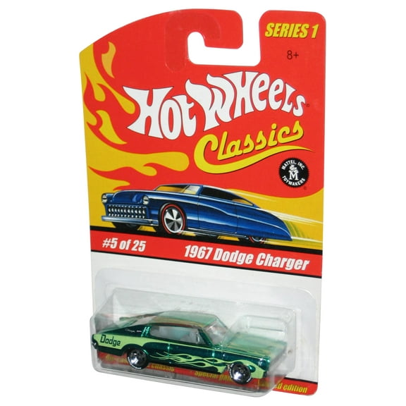 Hot Wheels Classics Series 1 (2004) Dark Green 1967 Dodge Charger Toy Car #5/25