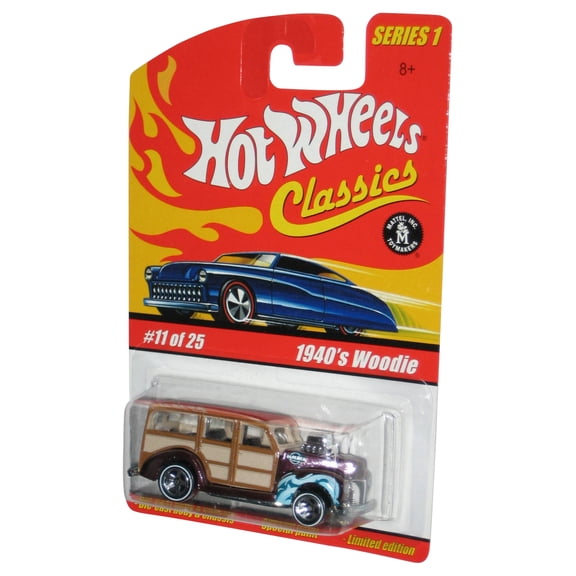 Hot Wheels Classics Series 1 (2004) Purple 1940's Woodie Toy Car #11/25