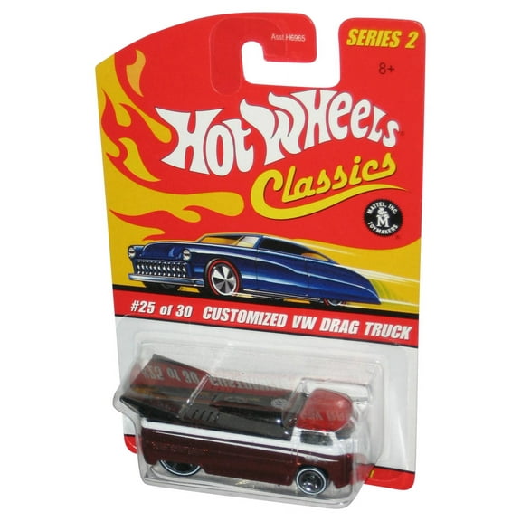 Hot Wheels Classics Series 2 (2005) Customized VW Drag Truck Orange & White Toy #25/30