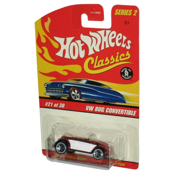 Hot Wheels Classics Series 2 (2005) Red VW Bug Convertible Toy Car #21/30