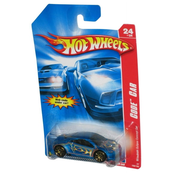 Hot Wheels Code Car 24/24 (2006) Blue Mitsubishi Eclipse Concept Car 108/180