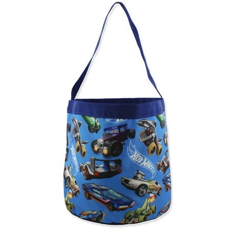 Hot Wheels Collapsible Nylon Basket Bucket Toy Storage Tote Bag S22HW52657