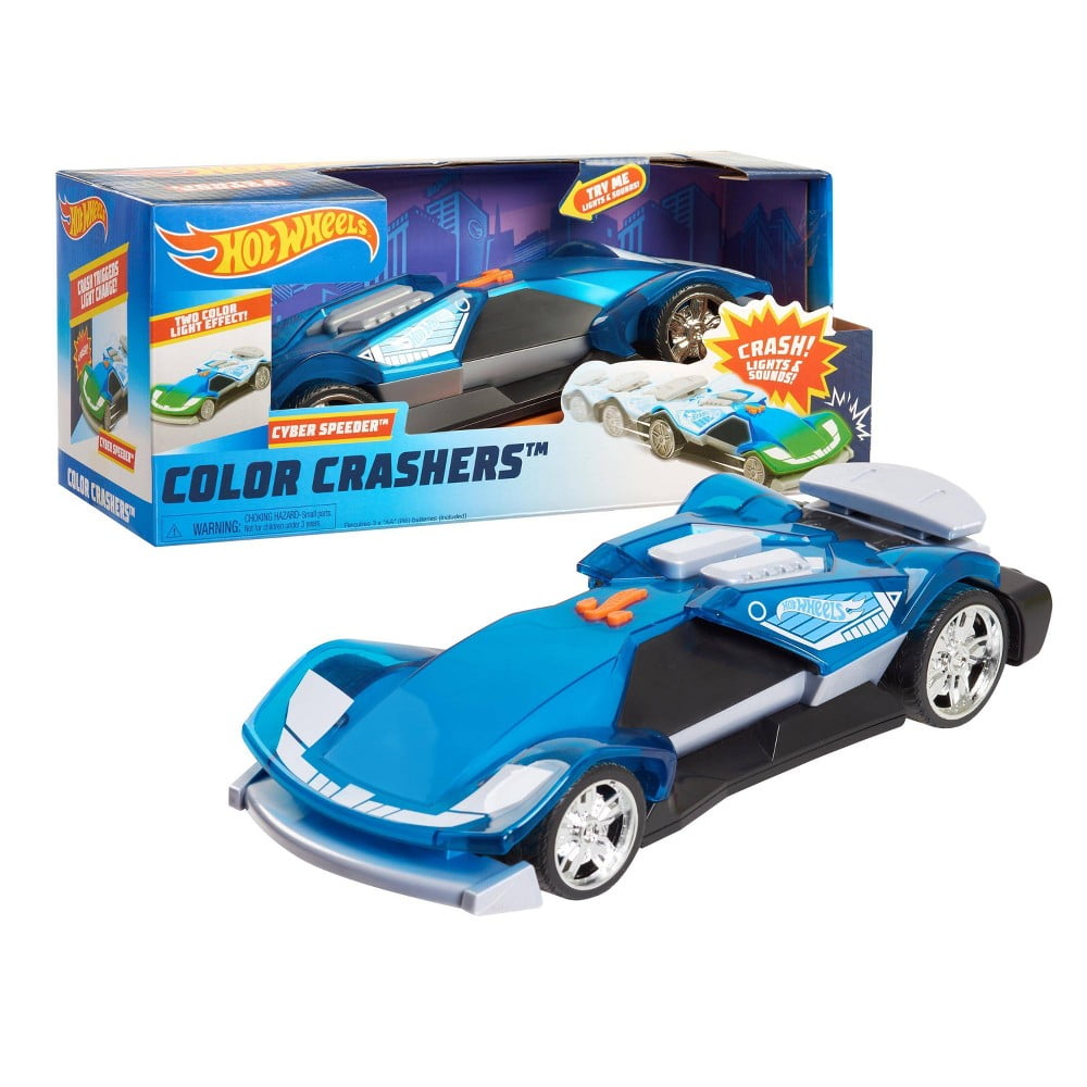 Hot Wheels Color Crashers Cyber Speeder Motorized Toy