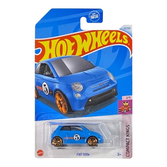 Hot Wheels Compact Kings 2/5 (2021) Blue Fiat 500e Toy Car 22/250