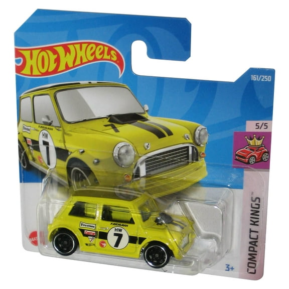 Hot Wheels Compact Kings 5/5 (2021) Yellow Morris Mini Toy Car 161/250 - (Short Card)