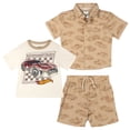 thumbnail image 1 of Hot Wheels Cotton Gauze Button Down Shirt, T-Shirt and Shorts 3 Piece Outfit Set Infant to Little Kid, 1 of 5