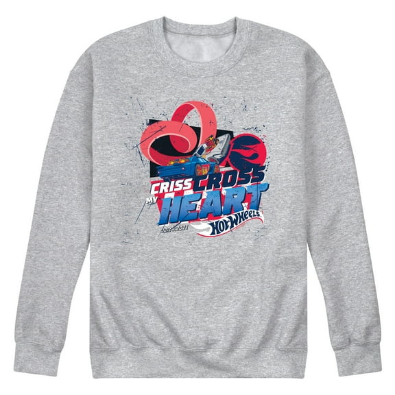 Hot Wheels - Criss Cross Heart - Men's Crew Neck Fleece Pullover