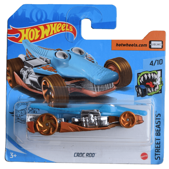 Hot Wheels Croc Rod, Street Beasts 4/10 [blue] short card