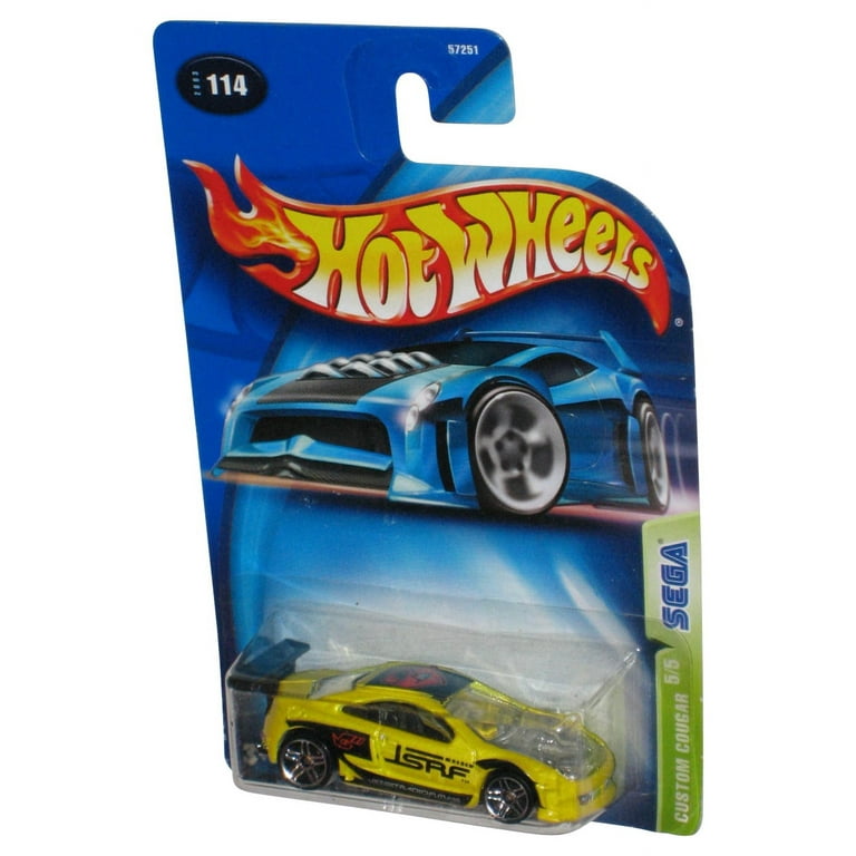 Hot Wheels Custom Cougar 5/5 Sega (2003) Yellow Toy Car #114