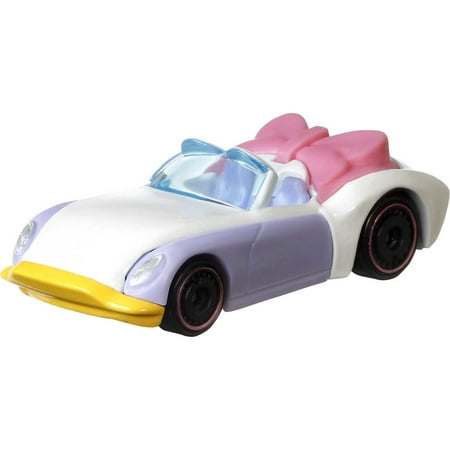 Hot Wheels Daisy Duck Character Car, 1:64 Scale Disney Toy Collectible
